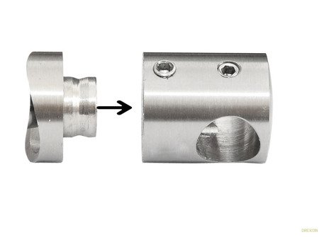 Flat Back Crossbar Holder for Ø16 mm pipe/Ø 42,4 mm / SATIN/POLISH
