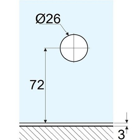 Glass Panel-Wall Connector with angle regulation,  L=72 mm