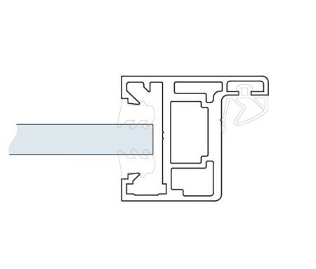 H type Profile Set for Glass Door Frame, H=3000 mm / Satin, Silver